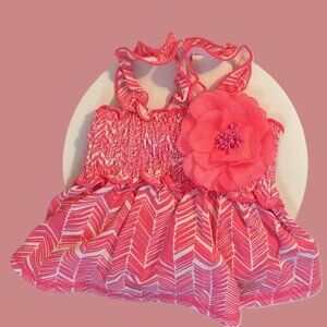 Doggy Dress by Smoochie Pooch Size Small Pink & White Soft Fabric